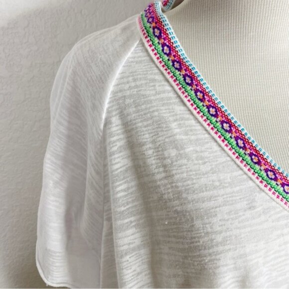 Pitusa White Burnout Sheer Crop Top - Picture 3 of 8